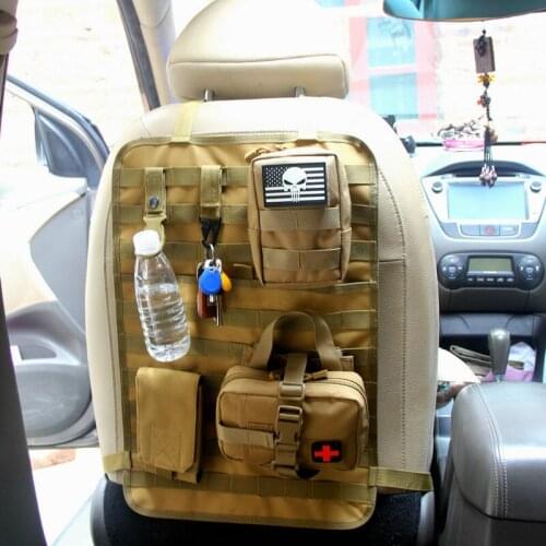 Multifunction Outdoor Tactical Molle Car Seat Organizer Waterproof Molle Nylon Seat Back Organizer Car Seat Cover Protector Gear