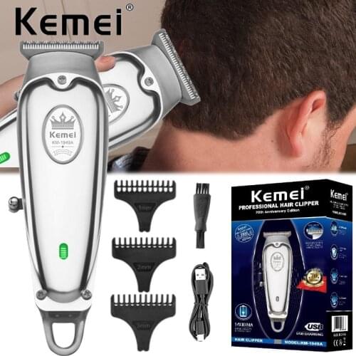 Original full metal housing powerful kemei hair trimmer for men electric beard trimmer clipper hair cutting machine rechargeable