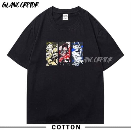 Male Cartoon Anime Demon Slayer Japanese Cool T-shirt Fashion Summer Tee Hip hop Plus Size T Shirt Men Harajuku Mens clothing