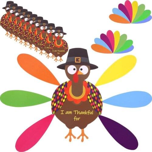 New Thanksgiving Turkey Craft Kits Kids DIY Festive Fall Thanksgiving Party Game Door Hanging Ornament Toys For Children