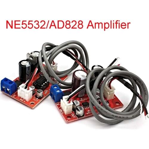 NE5532 AD828 Audio OP AMP Moving Coil Microphone Preamps Pre-Amplifier Pre-amp Magnetic Head Phono Amplifier Board DC9-24V
