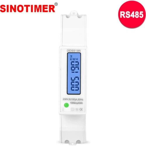 Newest RS485 Mudbus 18mm Mini Size Digital Power Meter Single Phase Watt Meter DIN Rail with Backlight AC 5-100A 230V