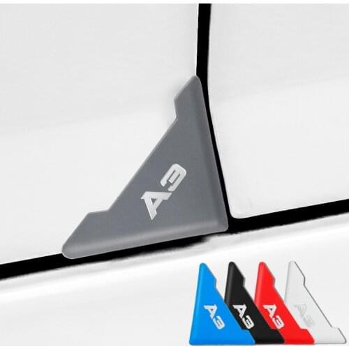 New car front door corner silicone protective cover triangle anti-collision sticker for Audi A3 A4 A5