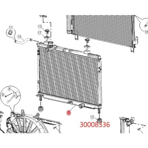 Original new radiator assembly large water tank suitable for SAIC Roewe MG 3 350 360