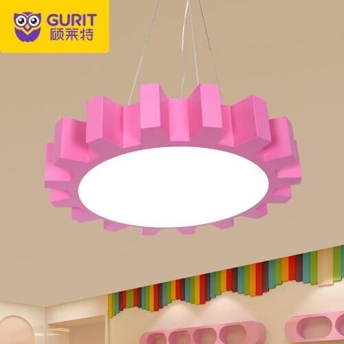 Kindergarten classroom lights gear shape LED chandelier playground lights dance room childrens clothing store maternal