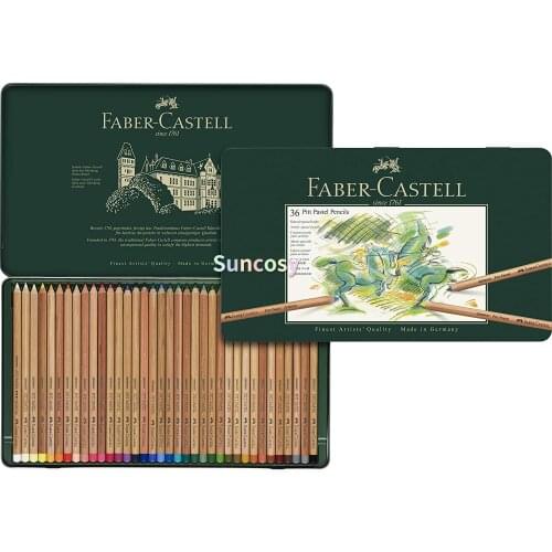 Faber-Castel FC112136 Pitt Pastel Pencils in A Metal Tin (36 Pack), Assorted