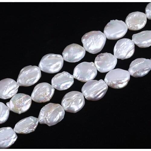 16-17mm Loose White Coins Pearl stand for Jewelry