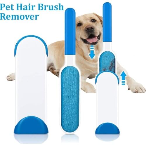 Pet Hair Remover Brush Reusable Fur Dust Dog Hair Lint Remover Brush Portable Magic Fur & Dust Cleaning Furniture Pet Brush