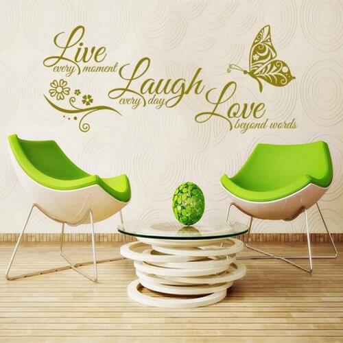 Vinyl Carving Wall Stickers Life Laughing Love Butterfly Decal Art Poster Theme Wallpaper Fashion Home Decoration PaintingSP-001