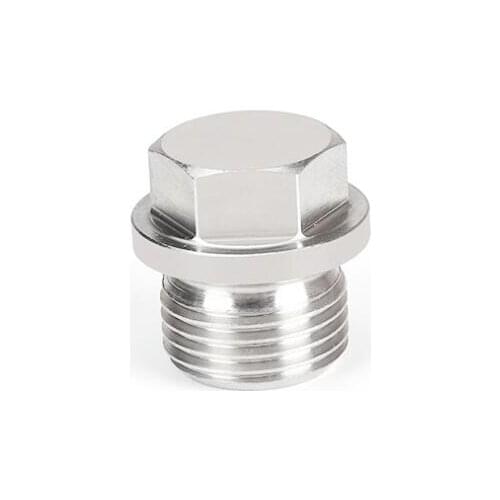 2pcs M8 N10 M12 M14 M16 hex flange plugs 304 stainless steel pipe Fittings set screw tube male bolt 1/1.25/1.5/2mm pitch
