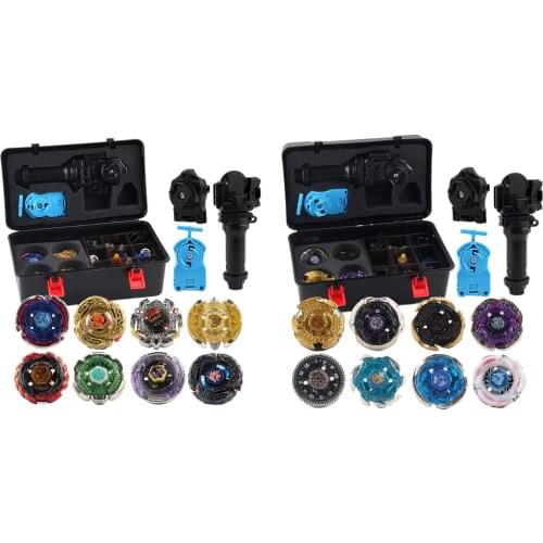 12Pcs Constellation 4D Burst Grip Launcher Spinning Top Toys with Black Suitcase, Kids Toys