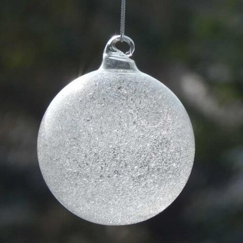 16pcs/pack Diameter=8cm Inner Chip Glass Christmas Ball Transparent Glass Globe School Window Wedding Decoration Christmas Day
