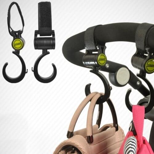 2Pcs/ Set Baby Hanger Baby Bag Stroller Accessories Hooks Rotate 360 Degree Baby Seat Accessories Stroller Cart Hook Organizer
