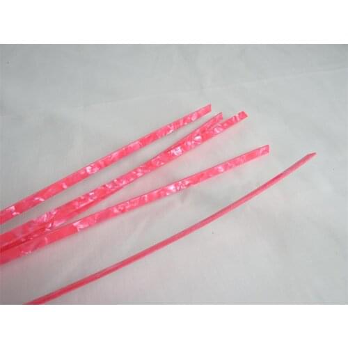 30STRIP PINK SHELL CELLULOID BINDING,Measures6mm x 1.5mm thick and 1600mm long