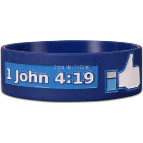 300pcs Like jesus 1 John 4:19 wristband silicone bracelets free shipping by FEDEX