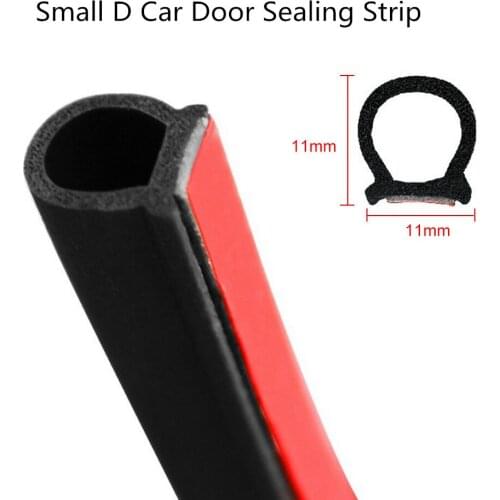 5 Meters Small D Car Door Seal Strips Sound Insulation For The Car D Shape 3M Door Seal Strip Auto Rubber Seals