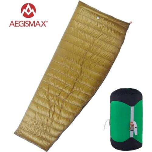 AEGISMAX 95% White Goose Down Sleeping Bag Fan Shape 3 Season Ultralight Camping Hiking Famliy