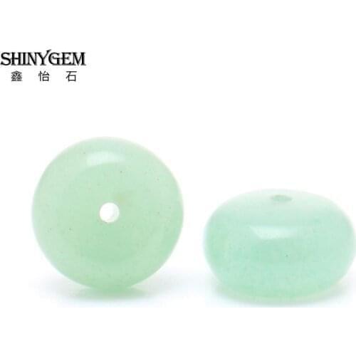 ShinyGem Natural Stone Beads Flat Round Green Jades 6*10mm Abacus Chinese Rondelle For DIY Jewelry Making Wholesale 6*20pcs