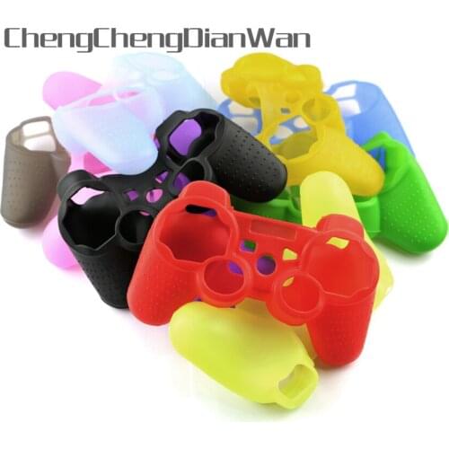 ChengChengDianWan 2pcs/lot colorful choosed Silicone Skin Case Cover for PS3 Game Controller