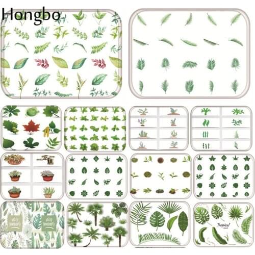 Hongbo 40*60cm Green Leaf Pattern Anti-Slip Carpet Door Mats Doormat Outdoor Kitchen Room Floor Mat Rug
