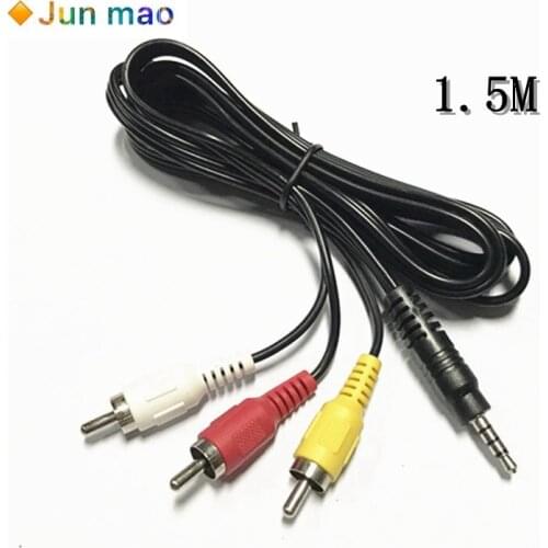1PCS 3.5mm male to 3 lotus head male cable audio and video 1 minute 3av cable TV output 1 minute 3 lotus