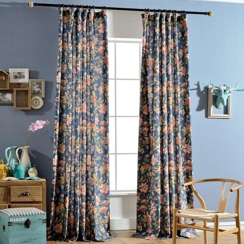 Beautiful Colorful Flower Printed Window Curtains for Living Room Bedroom Kitchen Home Decorative Drapes Soft Hand Feeling