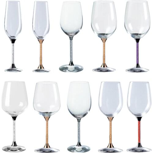 2019 Creative Colored Wine Glass Goblets Wedding Champagne Glasses For Bird And Groom Creative Home Appliances Crystal Glassware