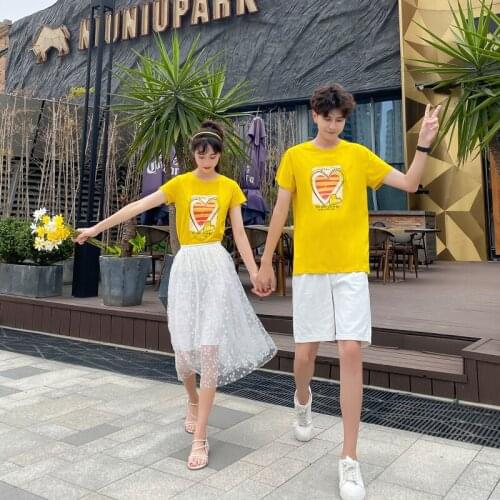 Couples summer dress 2021 womens dress mens T-shirt set couples clothes couples clothing