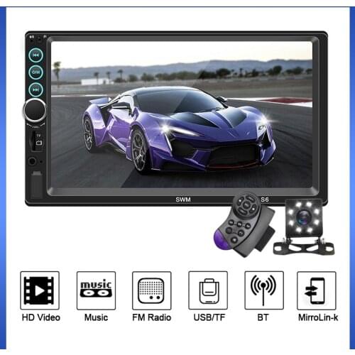 Hot Sales SWM-S6 7inch HD Auto MP5 Player Mirror Link Large Screen Card FM Radio CD Display for Vehicles mobile phone charging
