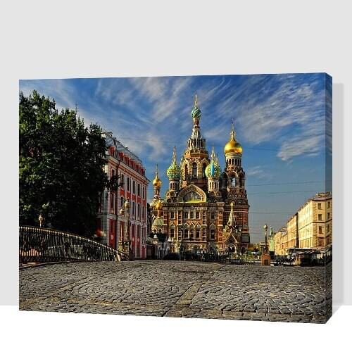 MaHuaf-k031 Church of Our Savior on Spilled Blood Paintings by numbers with acrylic paints for Home decoration