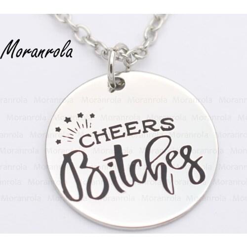 New arried" Cheers Bitches"Copper necklace Keychain,charm Hand Stamped Jewelry Bachelorette Party Necklace Engagement Party