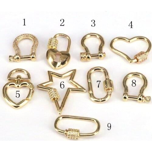 10Pcs Fashion Metal Spring Clasp, Gold Color Star Oval Carabiner Clasp, Screw Clasp, Spring Buckle for Chain Purse Key Jewelery