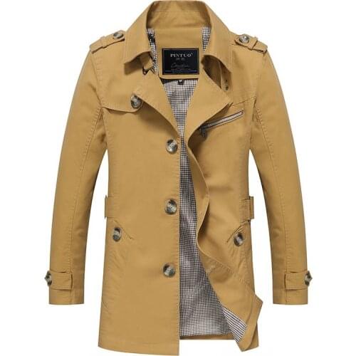 Autumn/Winter Korean Mens Long Business Jacket Men Windbreaker Jackets Casual Trench Coat Male 5 Colors S-5XL JK5793