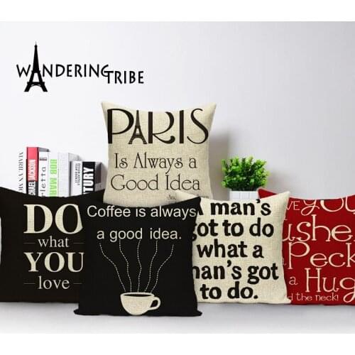Nordic decor pillow cover black white outdoor cushions Custom throw pillows character cushions decorative Dropshipping