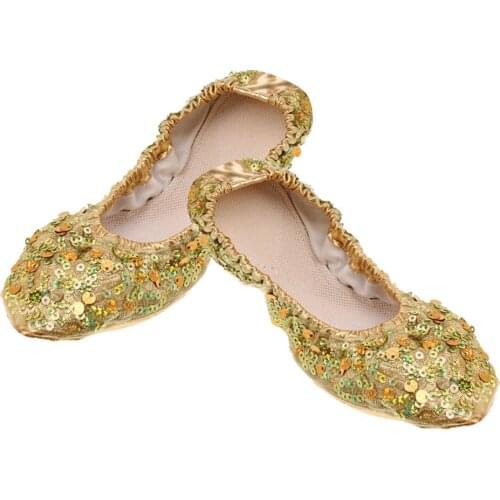 Belly Dance Performance Shoes Training Shoes Practice Shoes Golden/Silver