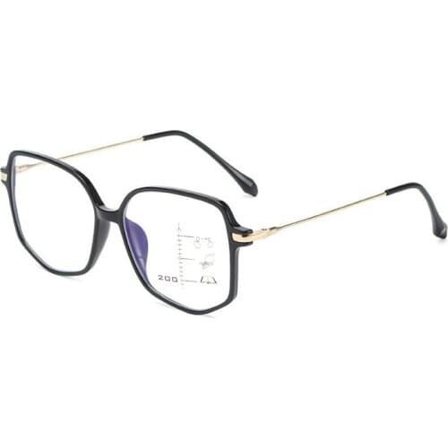 Fashion Large Frame Progressive Reading Glasses Magnifier for Women Men Look Near Far Reader Spectacles Presbyopic Eyeglasses