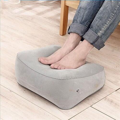 1pcs Useful Inflatable Portable Travel Footrest Pillow Plane Train Kids Bed Foot Rest Pad PVC For Travel Massage Car