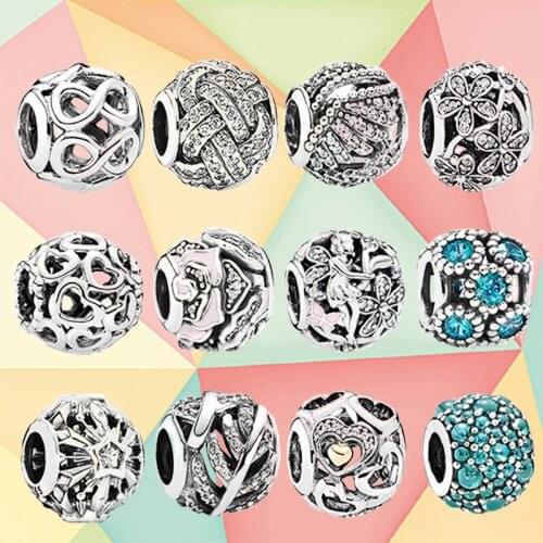 High-quality 1: 1 S925 Sterling Silver Charm Like The Feathers Of The Cathedral The Night Sky Charm Lady Diy Fashion Accessories