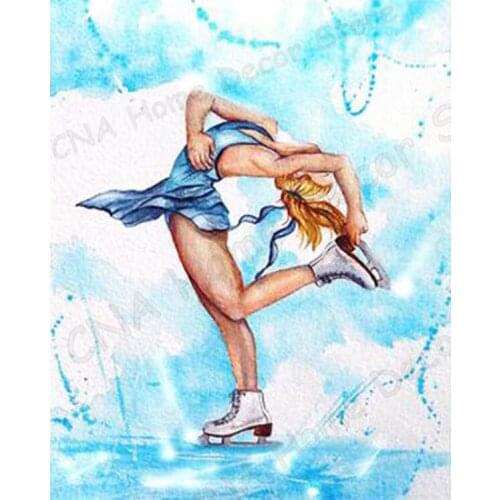 Full Mosaic Skating Girl 5D Diy Embroidery icons Diamond Painting Kids Christmas gifts Cartoon Wall Sticker room decorations