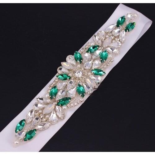 Handmade Rhinestones Wedding Dress Belt With Beaded Pearl for WomenCrystal Bridal Sash Diamond Bridal Belt For Evening Dress