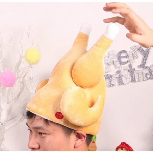 Merry Christmas Electric Turkey/Deer Ear Moving Hat Toy Gift Plush Deer Funny Toy Decorations KidsToys Cartoon Hats wtih music