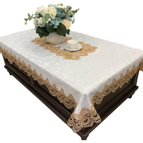 European-Style Coffee Table Tablecloth Cover Towel Modern Minimalist Lace Cover Cloth Tv Cabinet Living Room Tablecloth
