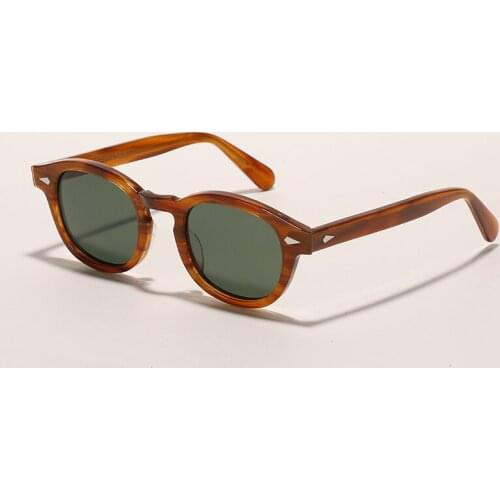 Sunglasses Men Johnny Depp Sun Glasses Green Polarized Lens Woman Driving Shades Brand Vintage Acetate Frame LEMTOSH Goggles