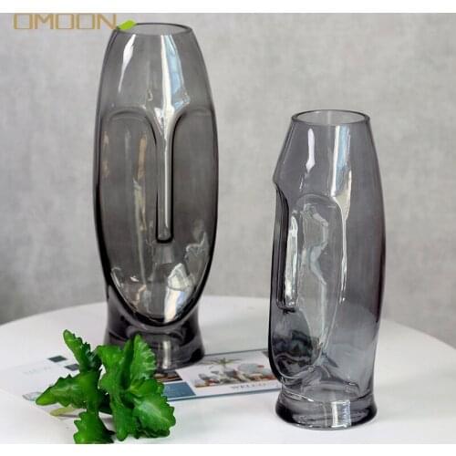 Modern Simple Face Abstract Glass Vase Living Room Flower Arrangement Decoration Hotel Porch Model Room Home Deco