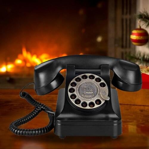 Rotary Dial Keypad Landline Phone Corded Antique Phone With Vintage Classic Rotary Dial For Home Office Decor Landlines