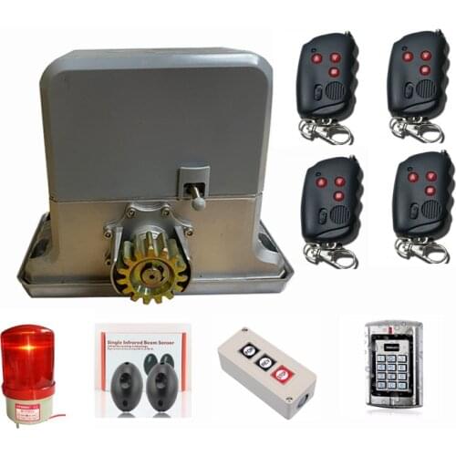 Heavy duty 1800kg automatic electric sliding gate motor opener door closer with remote control(Alarm light, push button option