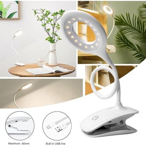 LED Clip Booklight Reading Light Home Decor Flashlight Desk Lamp USB Book Lamp Eye-Care Torch Piano 20LED Study Sensitive Light