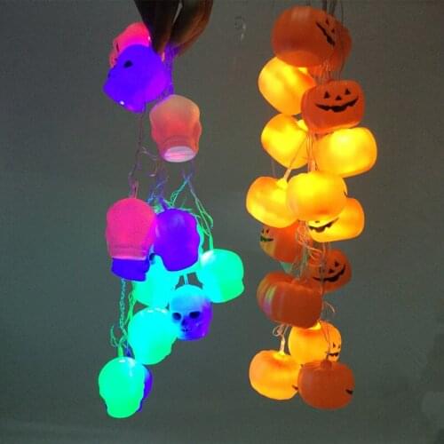 Halloween pumpkin head skull head light string decoration ghost Festival luminous bar strip lights decorative props supplies