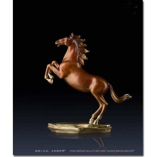 High grade Bronze carving art 2021 Home company bring wealth money Success GOOD luck Business booming prosperous horse statue