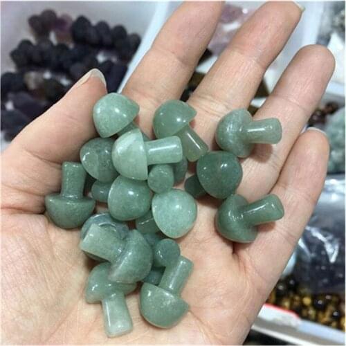 Green Aventurine Mini Mushroom Crystals Healing Stones For Gifts